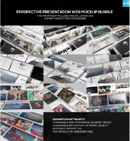 Perspective Presentation Web Mockup Bundle