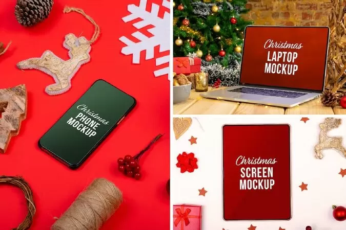 Christmas Device Screen Mockup Set 2