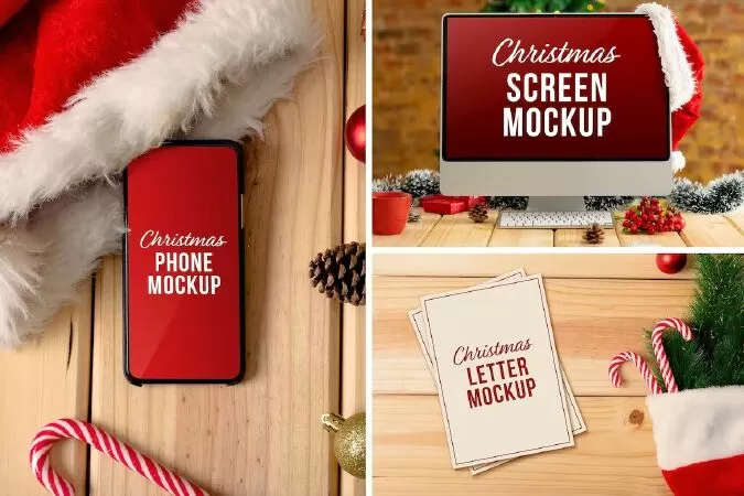 Christmas Device & Letter Mockup Set 2