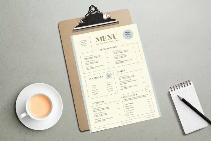 Simple Menu Template