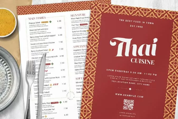 Thai Menu Templates