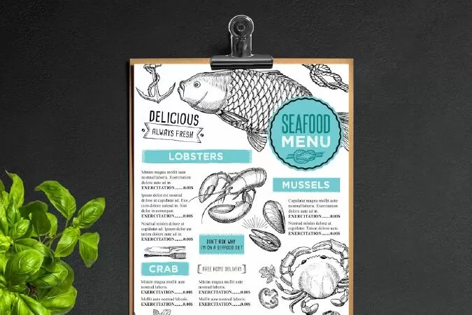 Seafood Menu Template
