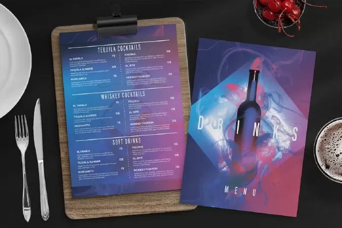 Cocktail / Drinks Menu Template
