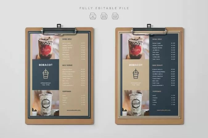 Drink & Food Menu Template UZ