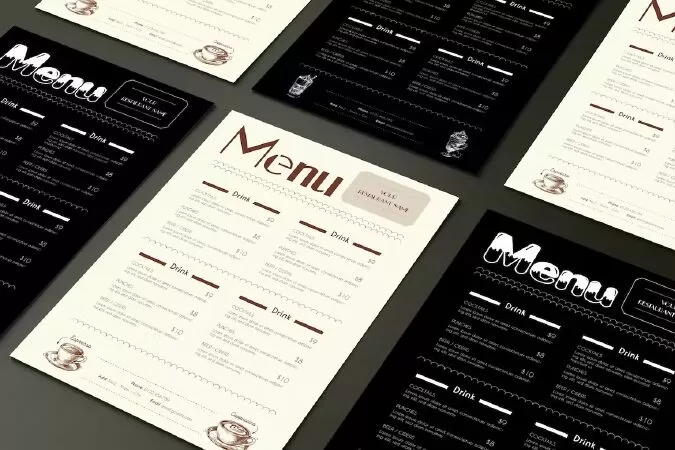 Drinks Menu Template