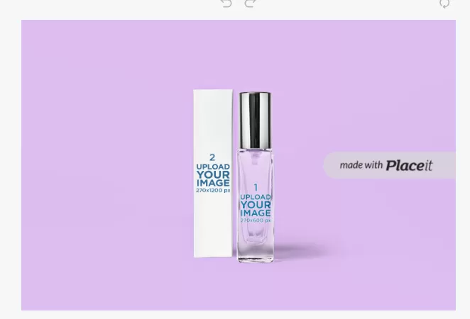 Mockup of a Slim Perfume Bottle Next to Its Box