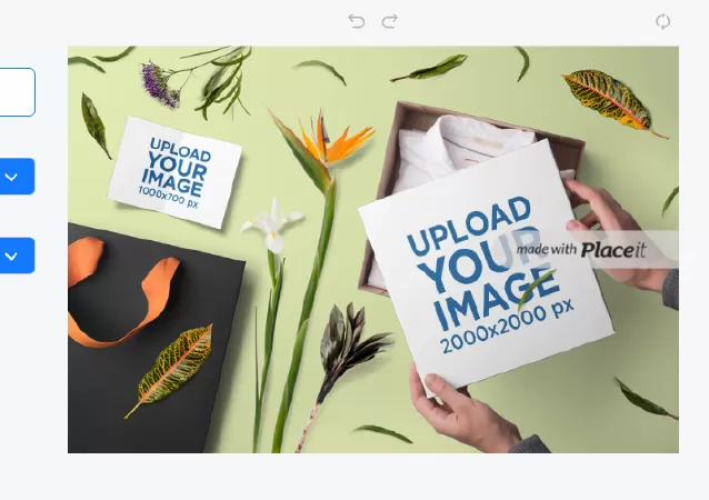 Box Mockup Featuring Flowers and a Greeting Card