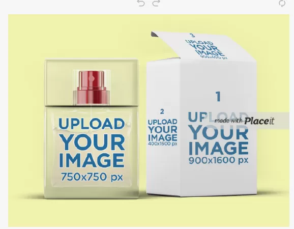 Mockup Featuring a Customizable Perfume Bottle Placed Next to Its Box