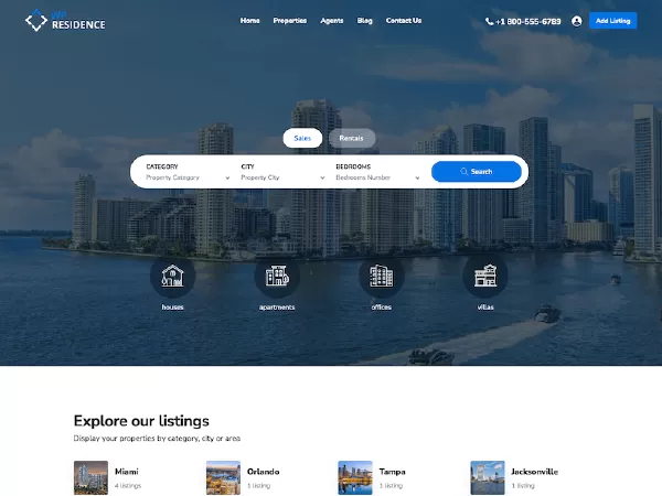Residence Real Estate WordPress Theme