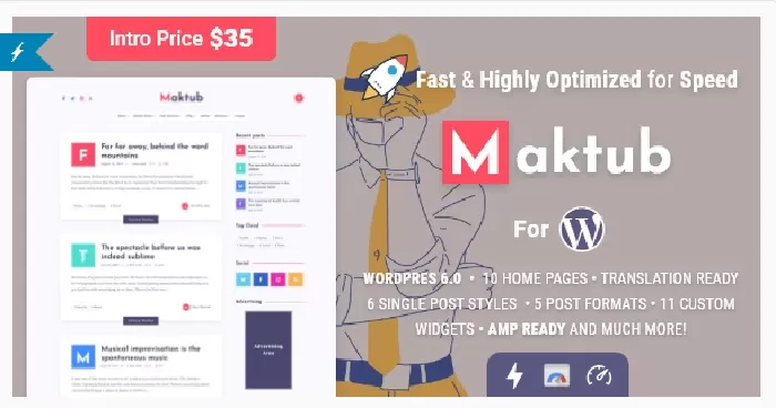 Maktub - Minimal & Lightweight Blog for WordPress