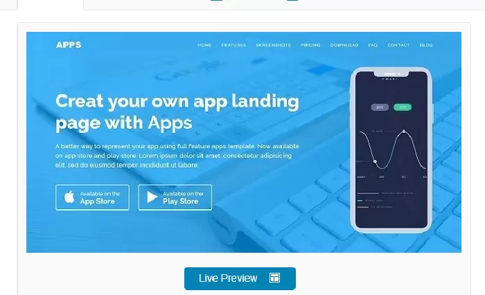 APPS - Responsive App Landing WordPress Theme
