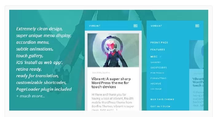 Vibrant: A Super Sharp WordPress Mobile Theme