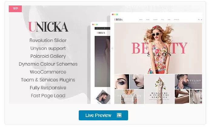 Unicka - Hair Styling & Beauty Salon WordPress Theme