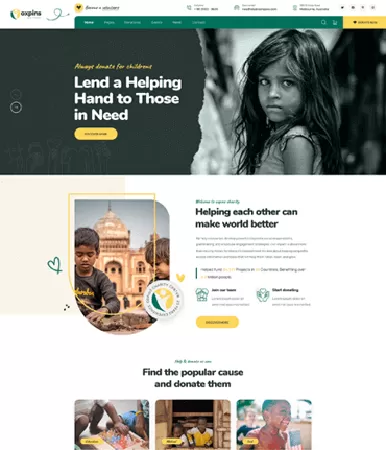 Oxpins - Non Profit Charity WordPress Theme