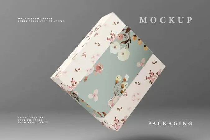 Package Box Mockup 01, Gift Box Mockup, Packaging Mockup