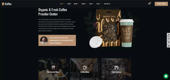 Kaffen - Cafe/Coffee WordPress Theme