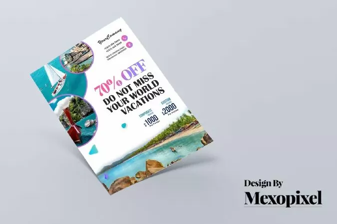 Travel Tour and Vacation Flyer PSD Template