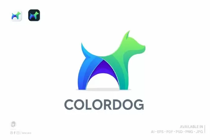 Colorful dog logo template