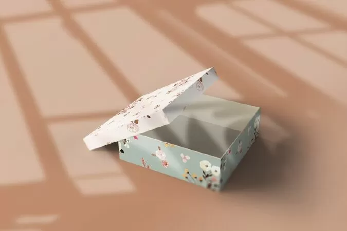 Square Box Mockup, With Lid On Top, Package Box Mockup, Packaging Mockup, Mockup PSD