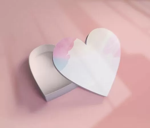 Heart Shaped Gift Box Mockup
