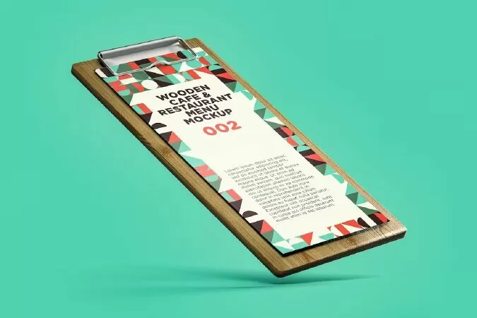 Wooden Cafe & Restaurant Menu Mockup 002