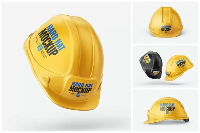 Construction Hard Hat Mockup Set