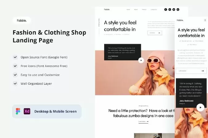 Fabble - Fashion & Clothing Shop Landing Page