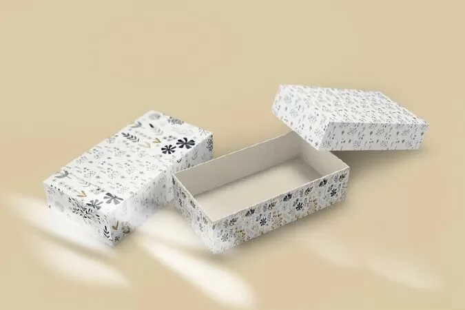 Gift Box Mockup With Label, Package Box Mockup, Packaging Mockup