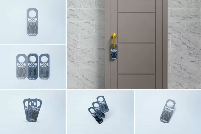 Door Hanger Mockup Set