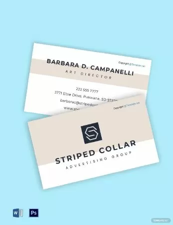 Free Sample Advertising Agency Business Card Template