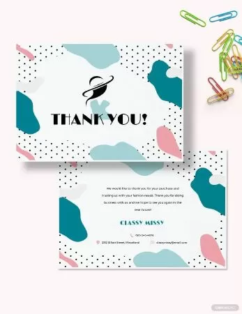 Fashion Business Thank You Card Template