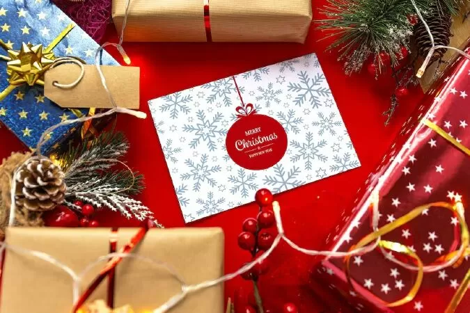 Card Mockup – Christmas Background
