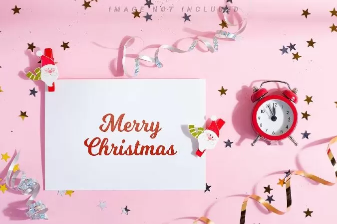 Christmas pink mockup background