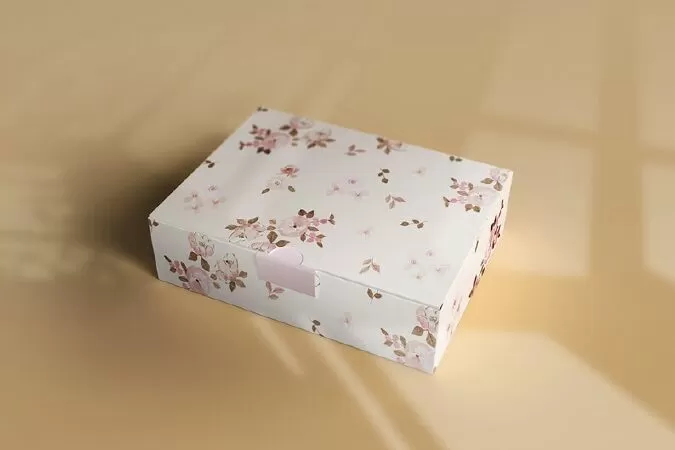 Rectangular Paper Box Mockup With Top Open Lid, Package Box Mockup, Packaging Mockup