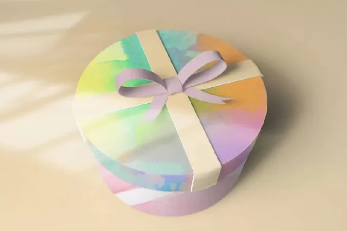 Circle Gift Box Mockup With Ribbon, Package Box Mockup, Packaging Mockup