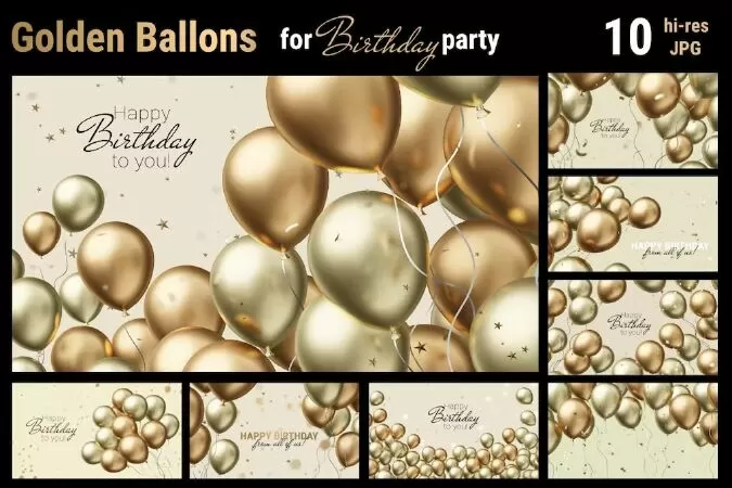 Golden Balloons | Backgrounds