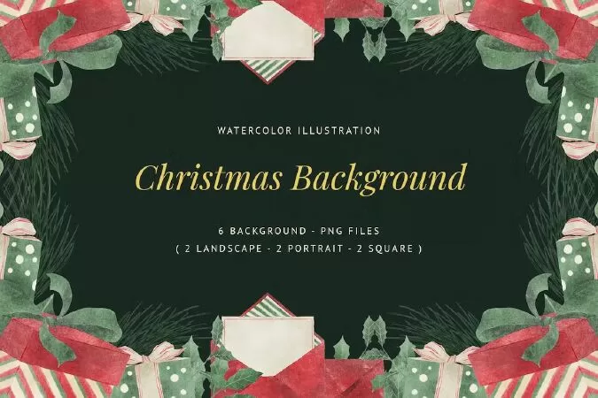 Watercolor Christmas Background