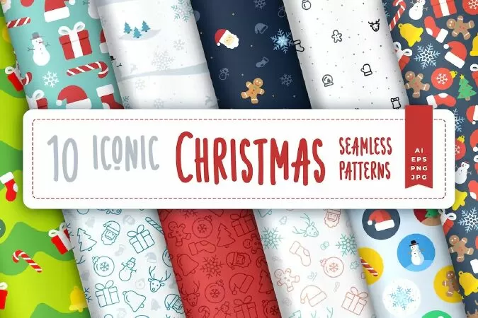 Iconic Christmas Seamless Pattern