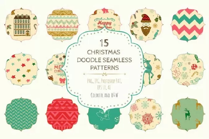 15 Christmas Seamless Patterns