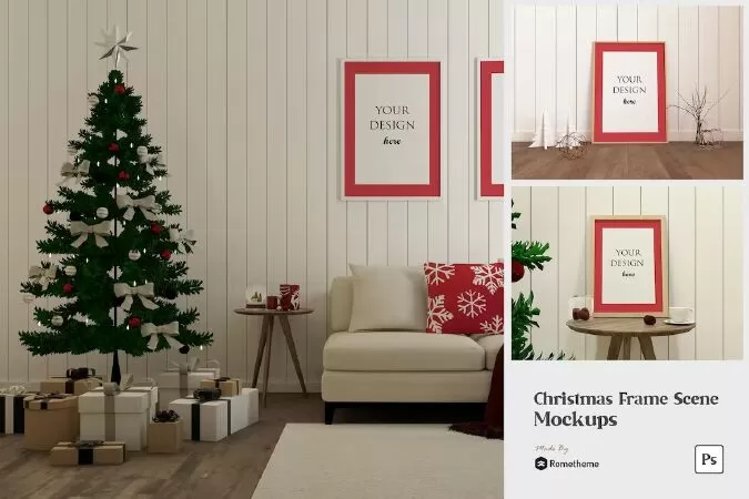 Christmas Frame Scene - Mockups VR