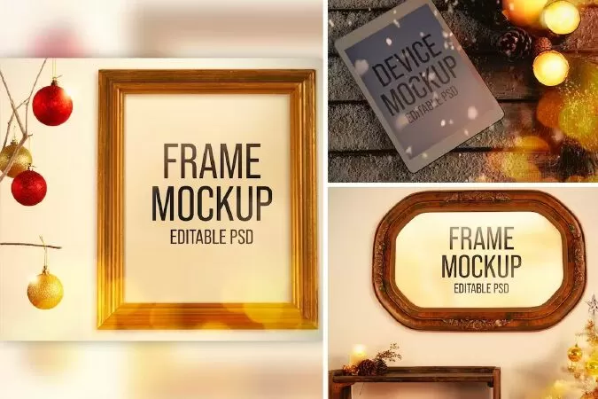 Christmas Picture Frame and Device Mockup Set