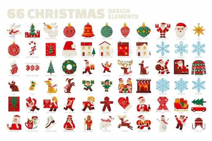 66 Christmas design elements