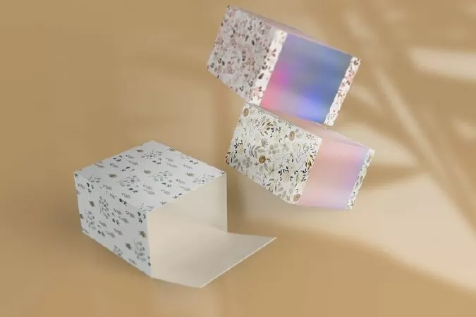 Paper Box Mockup With Lid And Label, Packaging Boxes Mockup, Package Box Mockup, Packaging Mockup