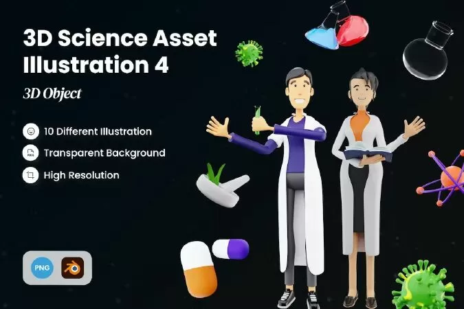 3D Science Asset Illustration 4