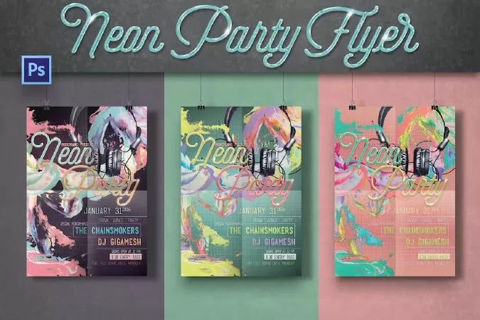 Neon Party Flyer