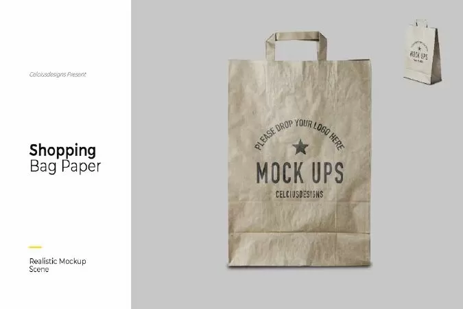 Shopping Large Paper Bag Mock Up