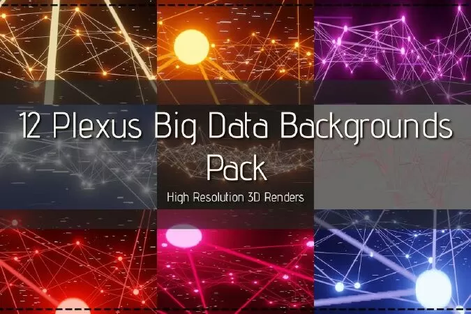 12 Plexus Big Data Science Style Backgrounds Pack