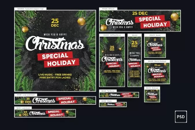 Merry Christmas Banners Ad