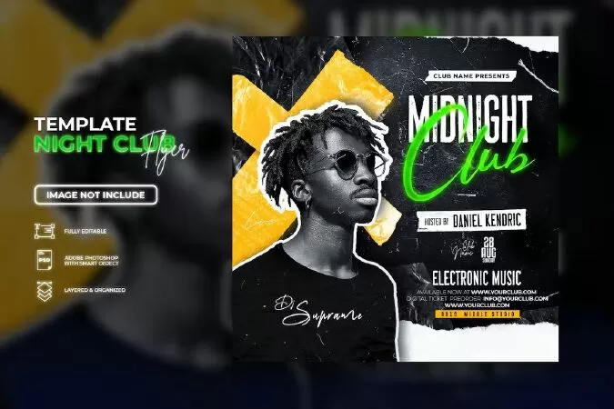 Midnight Party Club Flyer