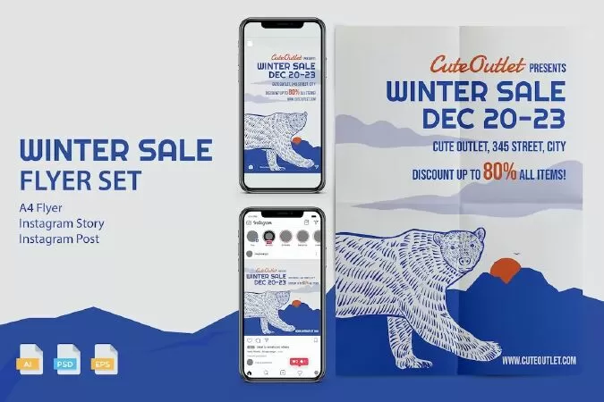 Winter Sale Flyer Set